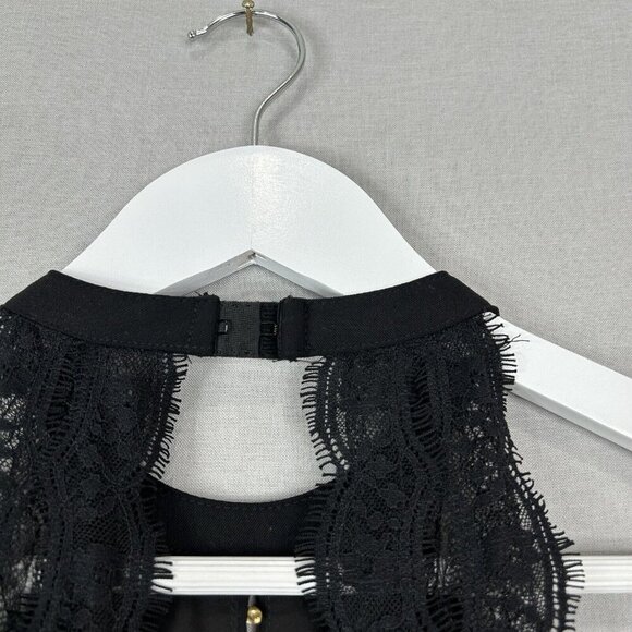 NBD Womens Dress Extra Small Black Lace Trim Open Back Fit Flare Halter Cocktail - Picture 9 of 13
